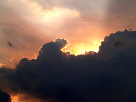 different colorful sky clouds set