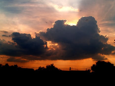 different colorful sky clouds set
