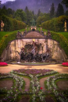 Fountain in the ground of a castle, Altstadt-Lehel, Munich, Bavaria, Germany