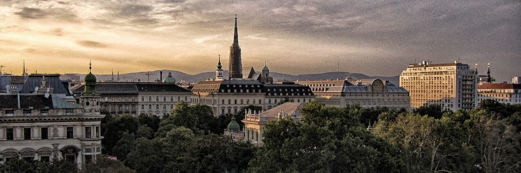 Aerial view of a cityscape, Leopoldstadt, Vienna, Austria