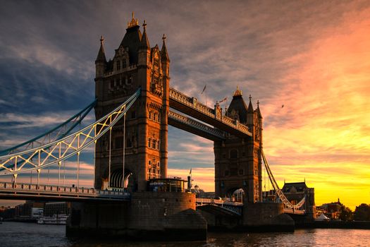 Bridge across the river, Tower Bridge, Thames River, London, England