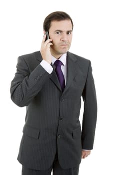 young business man on the phone, isolated