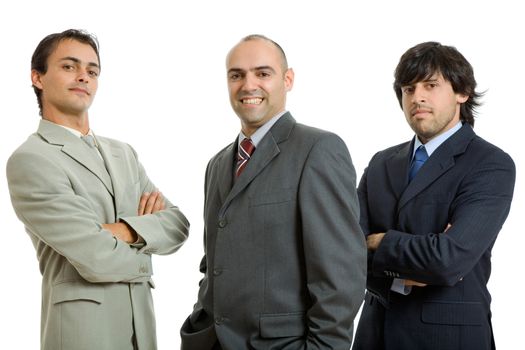 three business men isolated on white background