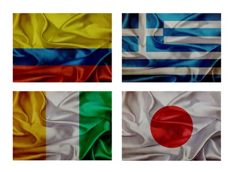 wave flags for soccer championship 2014. Groups C