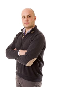 young casual man portrait, isolated on white