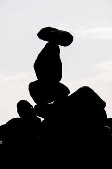 Buddhist Silhouette Traditional Stone Pyramids in Tenerife Canary Islands Spain