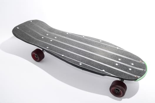 Vintage Style Black Skateboard on a white Background