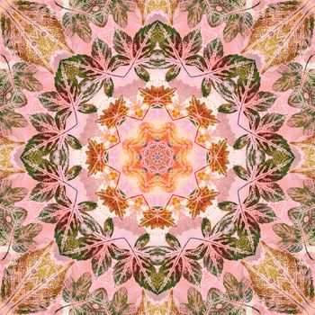 Artistic background, seamless abstract pattern with leaves, watercolor paintings