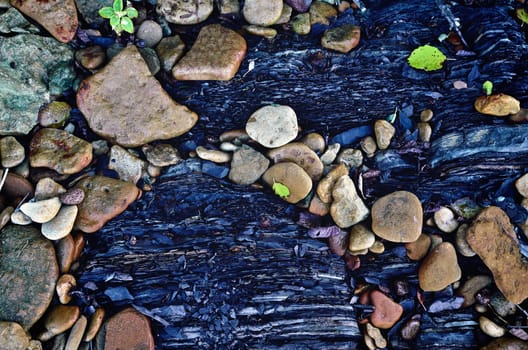 Sea beach. Natural small pebbles on the coast