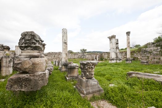 Ancient Roman ruins in Magnesia, Turkey.