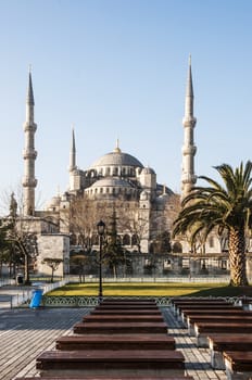 view of the blue mosque in sultanahmed, Istanbul
