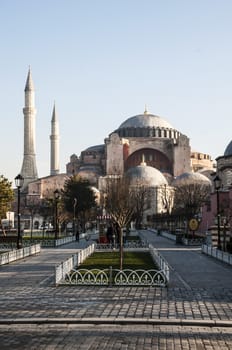 ISTANBUL - FEBRUARY 12: view of the blue mosque in sultanahmed on February 12, 2013 in Istanbul, Turkey