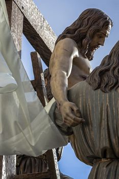 Brotherhood of the Holy Christ of the descent, work of the Spanish sculptor Victor de los Rios, Linares, Jaen province, Andalusia, Spain