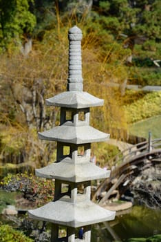 japanese garden stone decoration in huntington garden