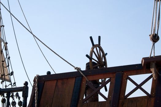 Old rudder on tourist boat