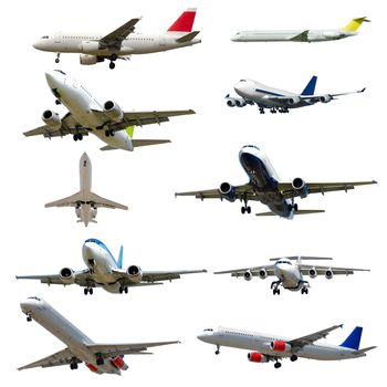 Collection with many planes on a clean white background. 3500 x 3500 pixels