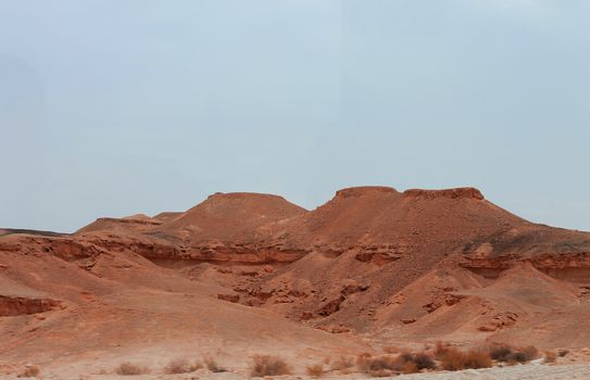 An Israel desert and cloudy stormy sky