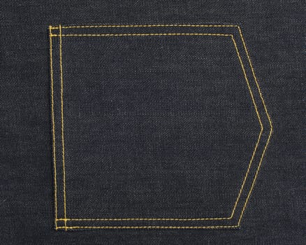 Denim textile back pocket close-up