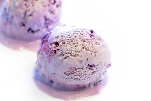 Home made Blue berry ice-cream, close up