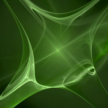 Fractal with green colors on dark background