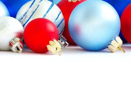 Christmas balls isolated on the white background