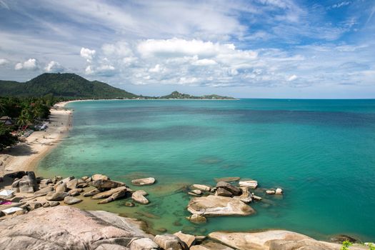 tropical sea under the blue sky