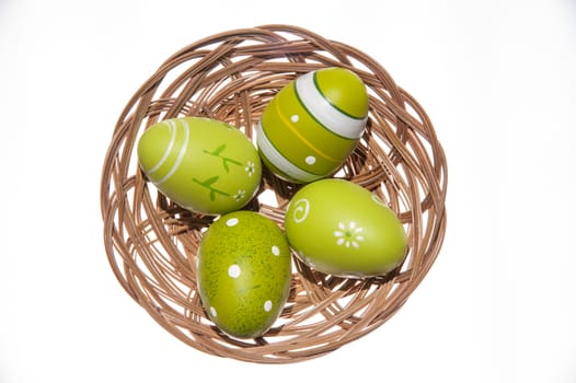 Easter eggs decoration on a white background