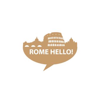 Speech-bubble - hello Rome!