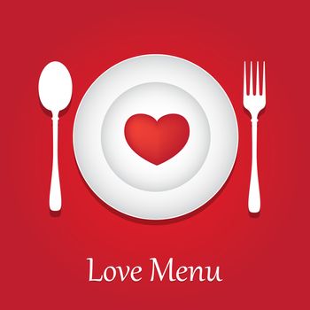 Template for Valentine day. Restaurant Menu Card Design.