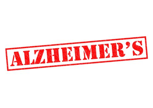 ALZHEIMER'S red Rubber Stamp over a white background.