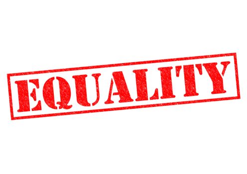 EQUALITY red Rubber Stamp over a white background.