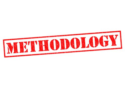 METHODOLOGY red Rubber stamp over a white background.
