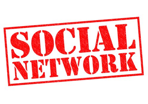 SOCIAL NETWORK red Rubber Stamp over a white background.
