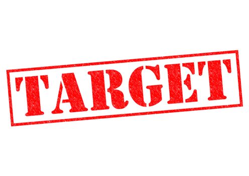 TARGET red Rubber Stamp over a white background.