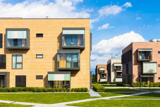 Contemporary eco friendly residential architecture in Ljubljana, Slovenia, Europe.