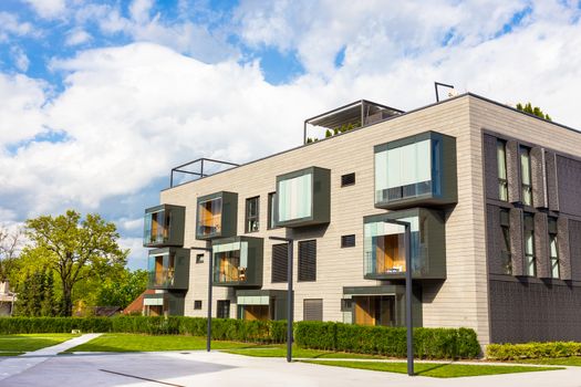 Contemporary eco friendly residential architecture in Ljubljana, Slovenia, Europe.