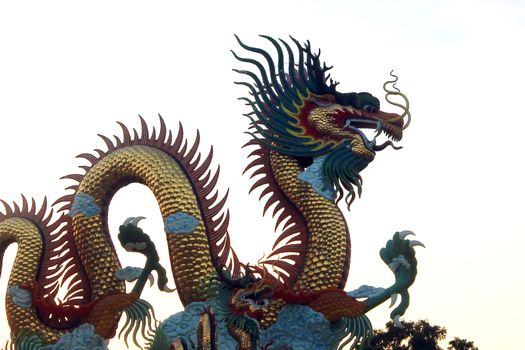 Giant golden Chinese dragon