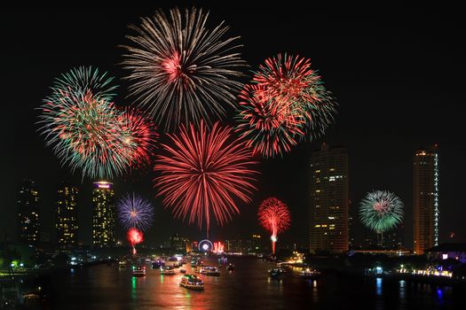 Big firework over the city 
