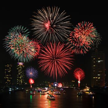 Big firework over the city 