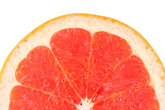 slice of grapefruie on white background