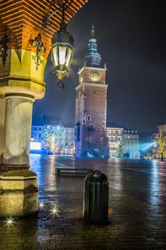 Krakow old city at night