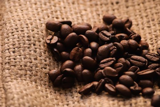 Close-up of roasted coffee beans.