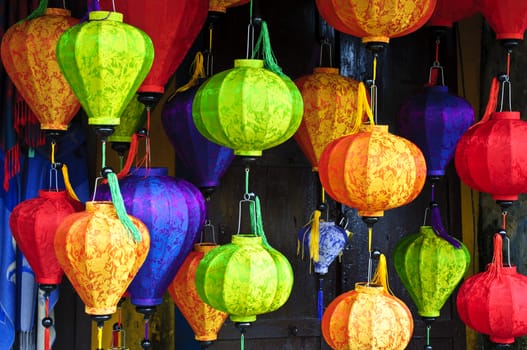 Silk lanterns in Hoi An city, Vietnam