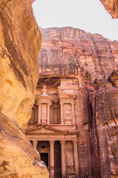 Ancient City of Petra Built in Jordan at day