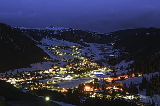 Corvara in Badia in a spring night landscape, Trentino Alto-Adige - Dolomiti, Italy 