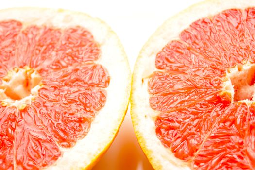 Fresh composition of yellow and red grapefruits.