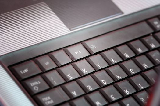 Closeup of modern and stylish laptop.
