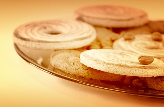 Sweet cookies with coffee grains.