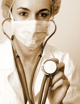 Professional young doctor at work. Close up.