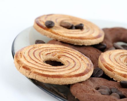 Sweet cookies with coffee grains.